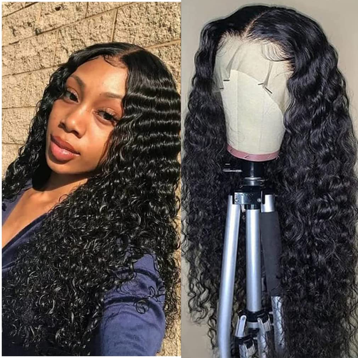 13x1x6 Lace T Part Deep Wave Wig Lace Closure Human Hair Wigs With Baby Hair for women