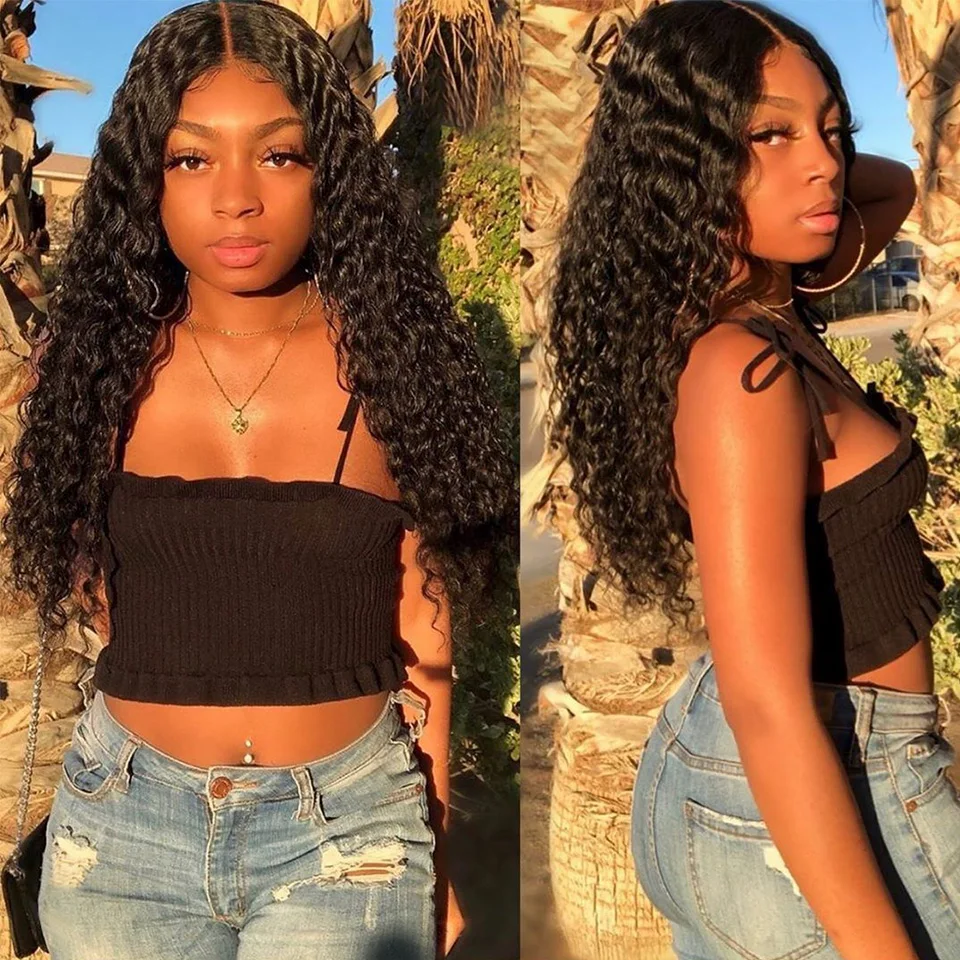 Deep Wave Wear & Go Glueless HD 4X6 Lace Closure Perruque de cheveux humains