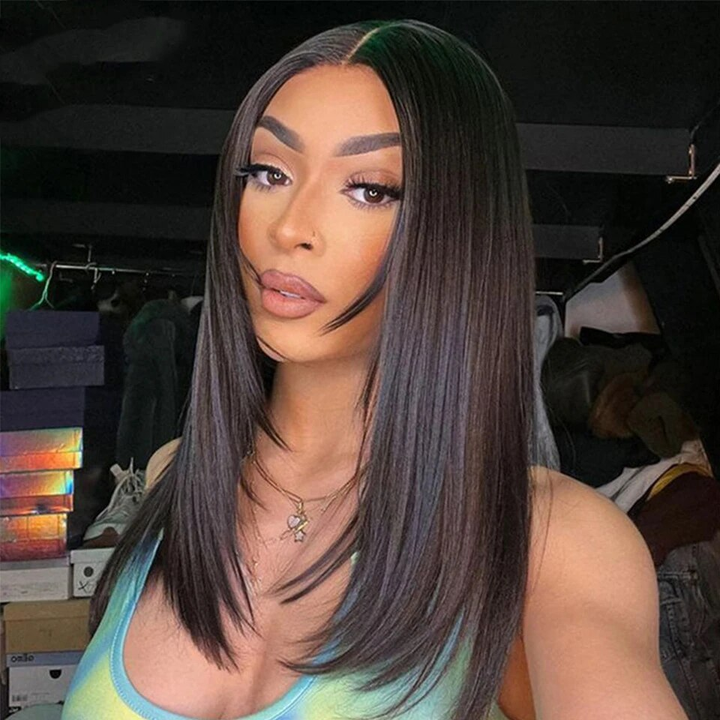 Lumiere 13x4/4x4  Straight Layer Cut Side-Part HD Lace Natural Hairline Human Hair Wigs