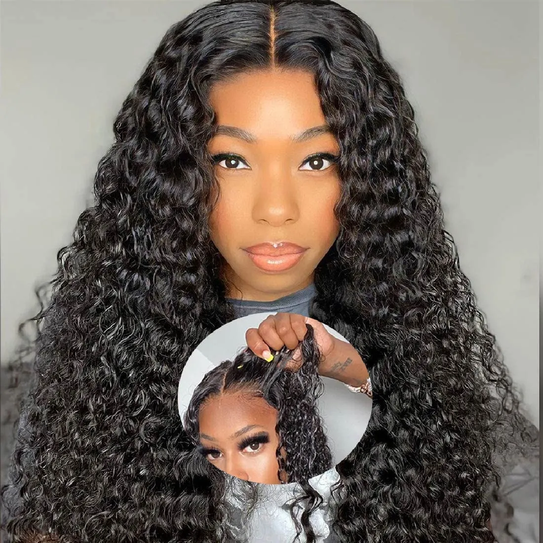 Lumiere 3D Dome Cap Water Wave Ready To Go Glueless HD 4X6 Lace Pre-Cut Closure Human Hair Wig