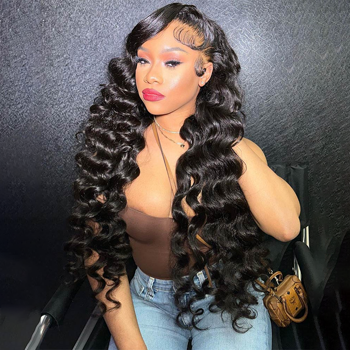 Loose Deep Wave 4X4/13X4 HD Transparent Lace Front Wigs Pre Plucked Hairline Best Human Hair Wig-Lumierehair