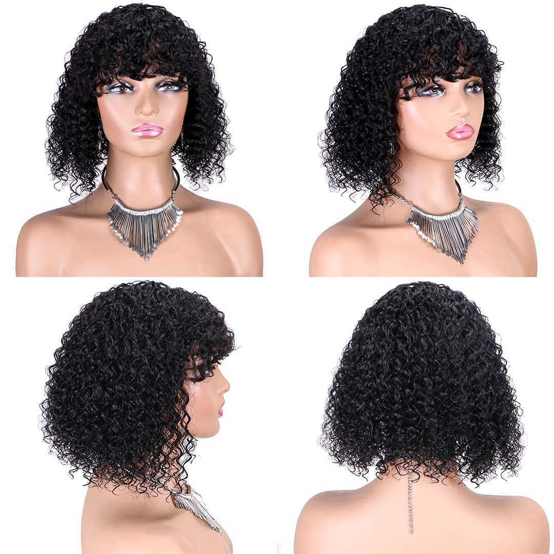 Short Human Hair Wigs Pixie Cut Straight Remy Brazilian Hair Machine Made No Lace Wig