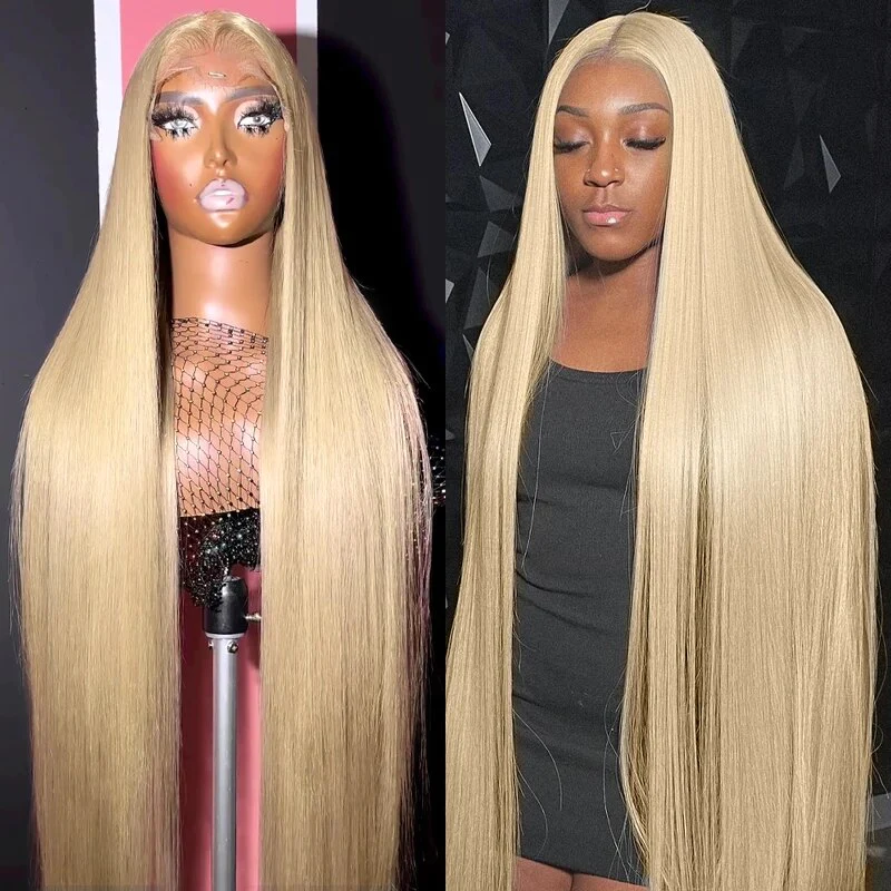 Ship In 24Hours-Lumiere #613 Blonde 13x4 HD Lace Straight 4x4 Lace Closure Human Hair Wigs (No Code Need)