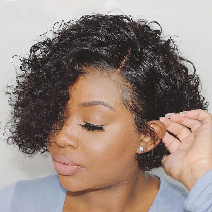 150% Density Kinky Curly Bob wigs 13x4 Lace Front Human Hair Wigs For Black Women Glueless - Lumiere hair