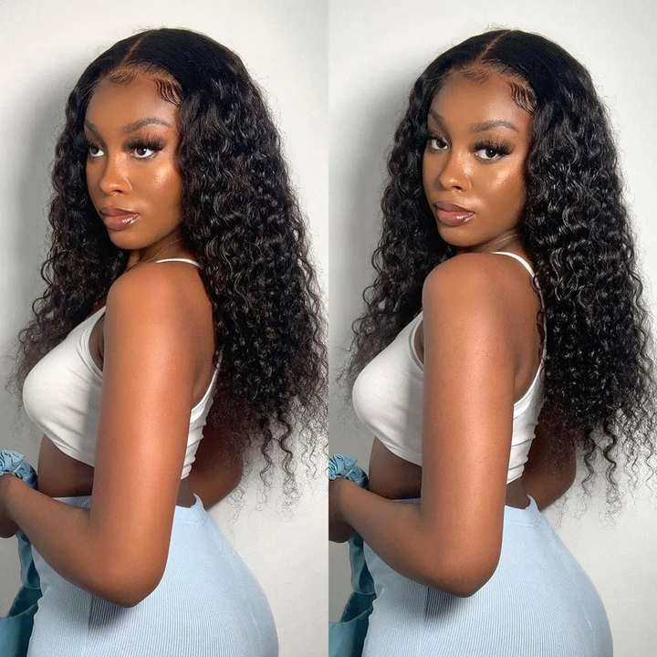 Deep Wave Wear & Go Glueless HD 4X6 Lace Closure Perruque de cheveux humains