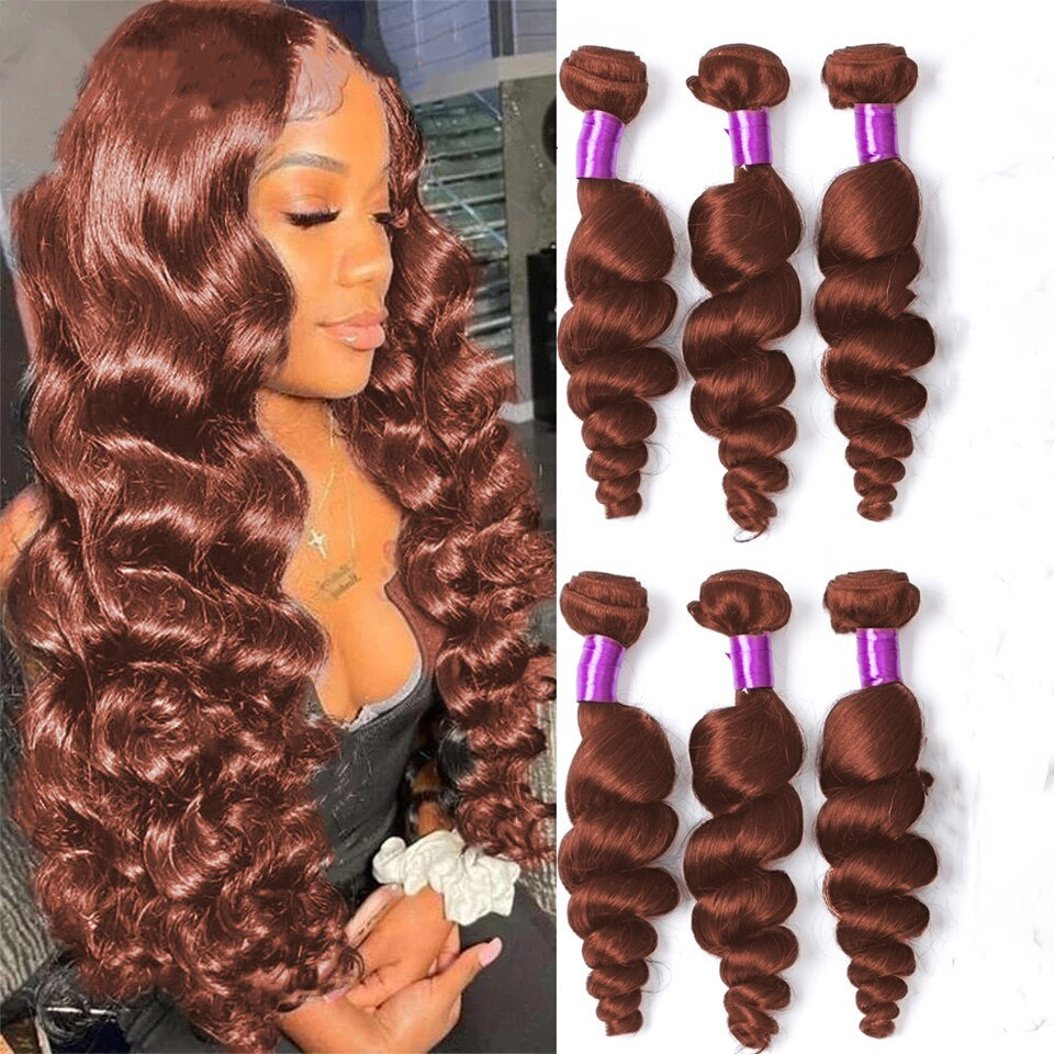 Lumiere #33 loose wave 3 Bundles Deal Virgin Human Hair Extensions
