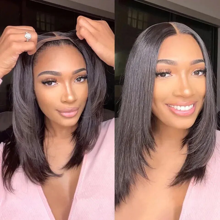 Lumiere 13x4/4x4  Straight Layer Cut Side-Part HD Lace Natural Hairline Human Hair Wigs