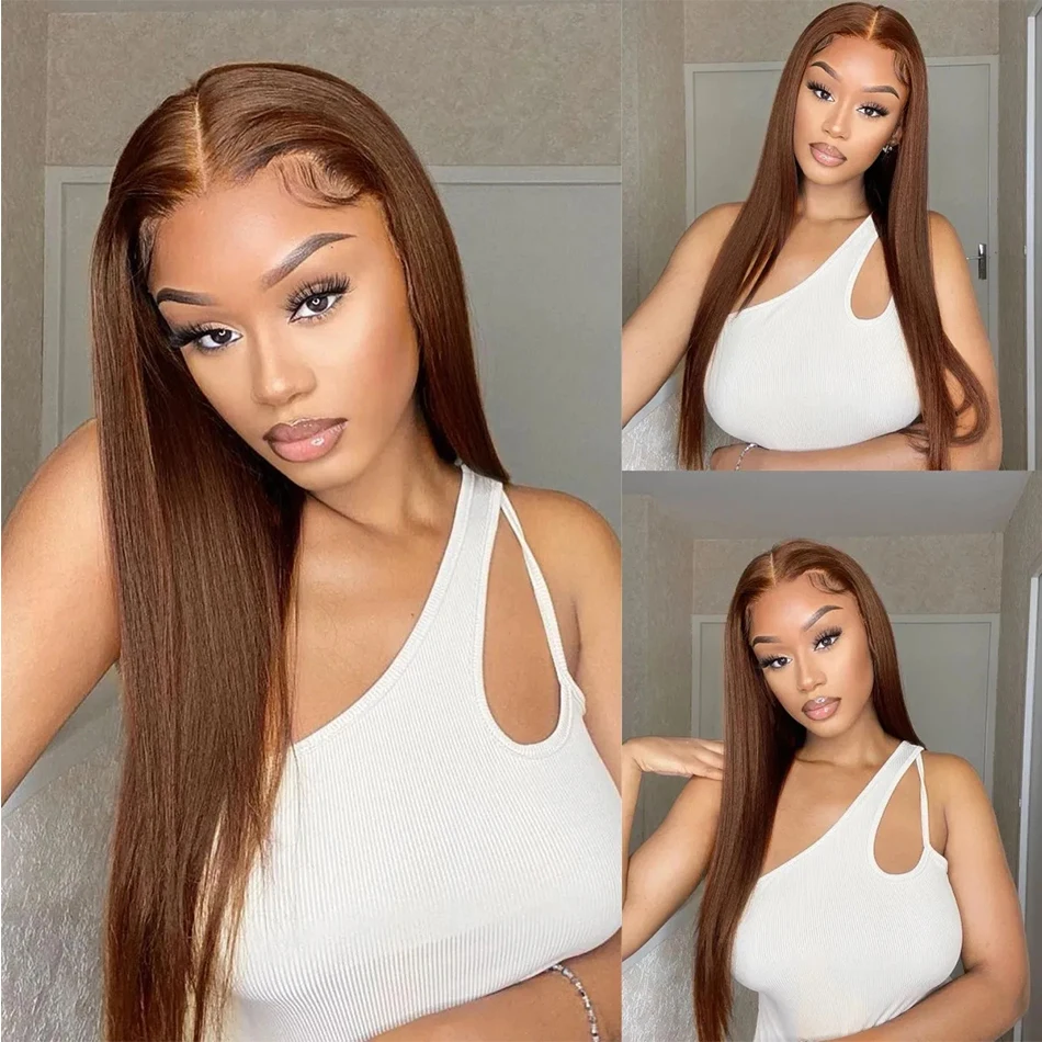 Lumiere Hair #4 Brown Straight Wig 4x4 & 5x5  Pre-cut Lace Ready To Go Glueless Wigs Human Hair Wigs