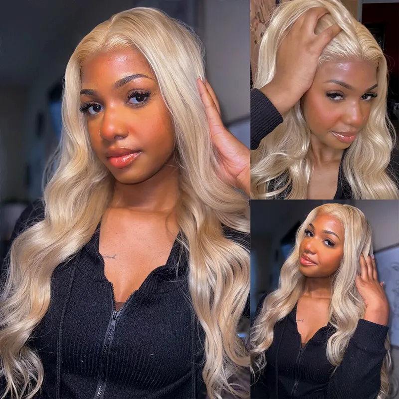 Lumiere Ash Blonde Color Lace Front Wig Human Hair 13x4 Body Wave Mini Knots HD Invisible Lace Wig for Women