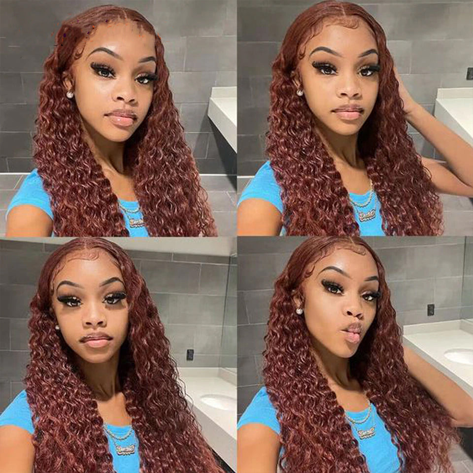 #33 Deep Wave 3 Bundles with 13x4 Frontal 100% Human Hair extension(No Code Need)