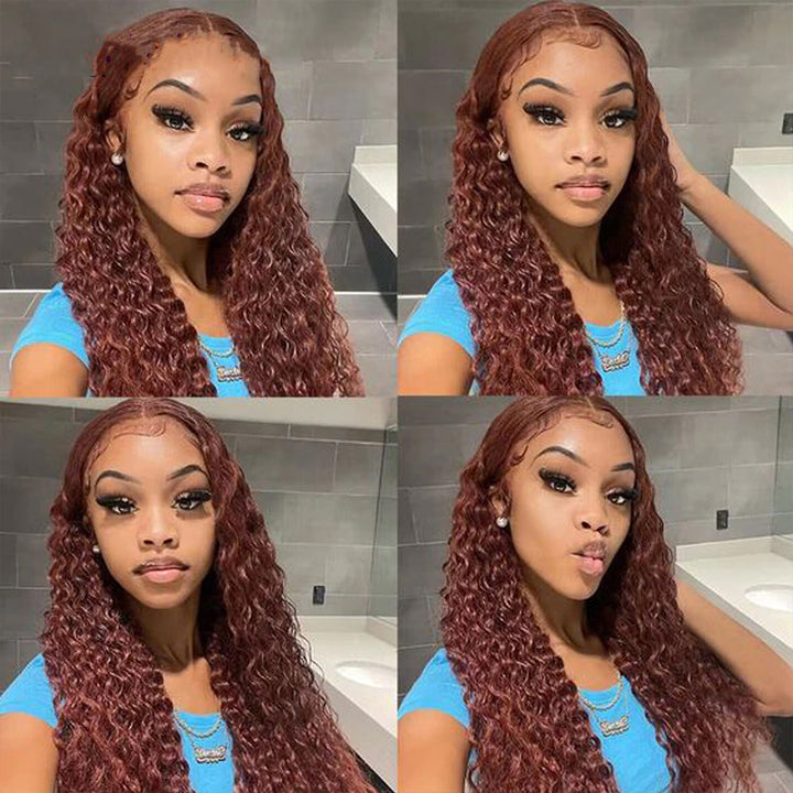 #33 Deep Wave 3 Bundles with 13x4 Frontal 100% Human Hair extension(No Code Need)