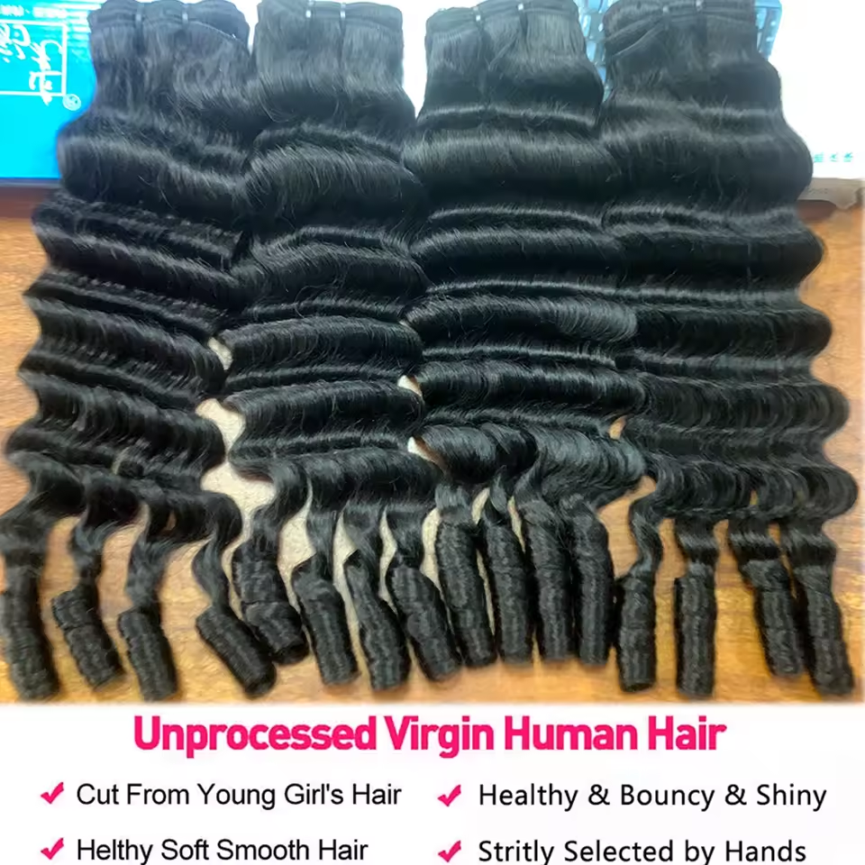 Lumiere Funmi Loose Deep 4 Bundles Human Hair Extensions Burmese Curly Curls Raw Hair 100% Human Hair