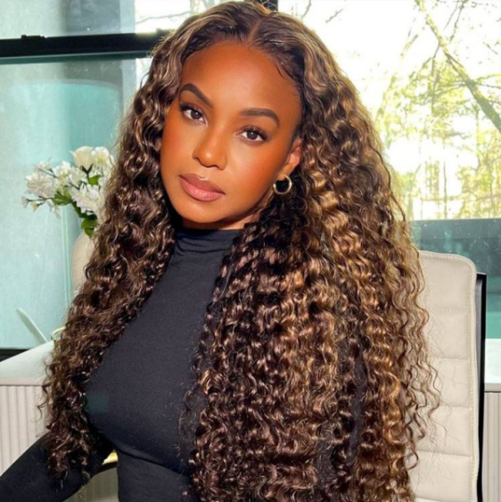 Lumiere Highlight Color P4/27 Deep Wave HD 4x4 & 5x5 lace Pre-cut Glueless Wig With Baby Hair