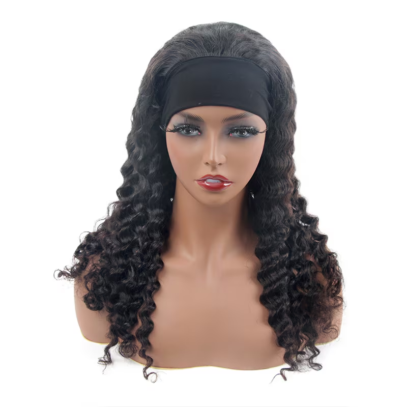 Perruque de cheveux humains bandeau vague d'eau Lumiere pour les femmes noires