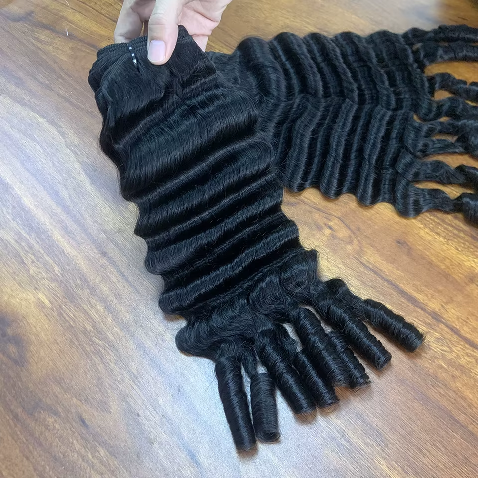 Lumiere Burmese Curly Funmi Loose Deep 3 Bundles for Women Natural Black Human Hair