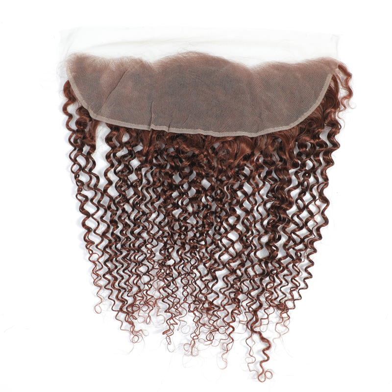 #33 Kinky Curly 3 Bundles With 13x4 Frontal Human Hair For Women