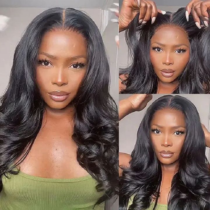 Longue ligne droite Wear & Go Glueless Lace Frontal perruques de cheveux humains