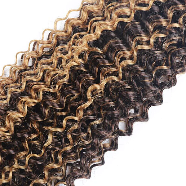 P4 / 27 Highlight Loose Deep Wave 4 Bundles Cheveux Brésiliens Remy Ombre