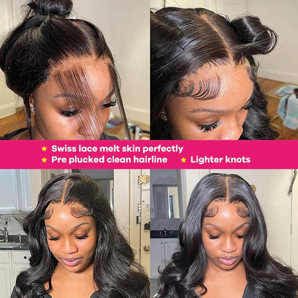 Lumiere Pre-cut 5x5 HD Invisible Lace Front Wigs Pre Plucked Body Wave Glueless Human Hair Wigs