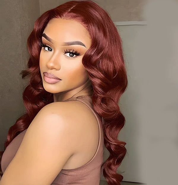 Lumiere Hair Ready To Go Color #33 Reddish Brown Body Wave Lace 4x4 & 5x5  Pre-cut Lace Glueless Wigs Human Hair