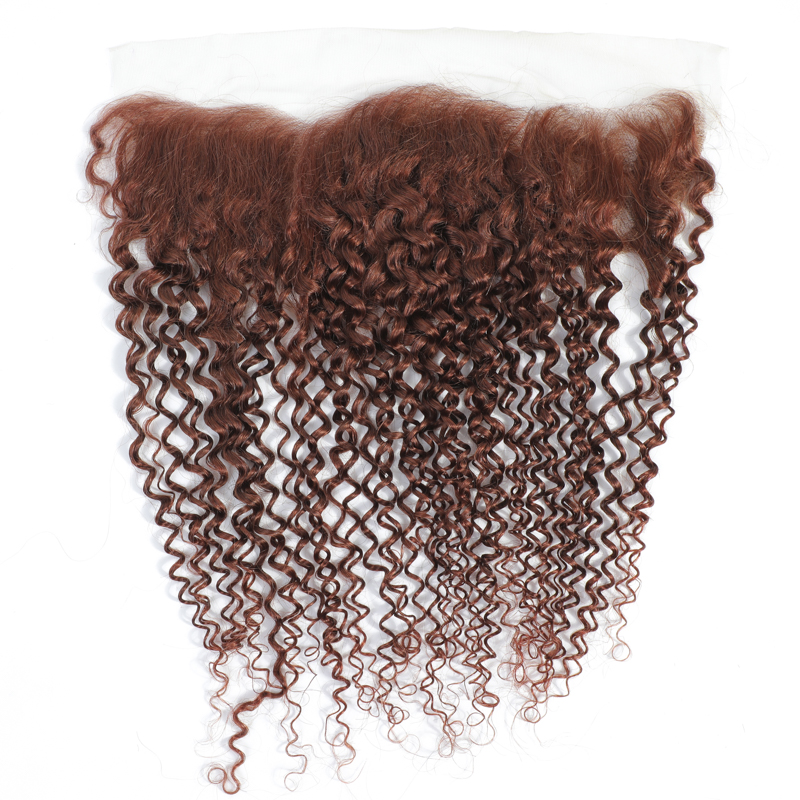 #33 Kinky Curly 3 Bundles With 13x4 Frontal Human Hair For Women