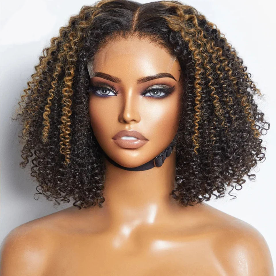 Skunk Stripe Noir et Bleu Ombre Body Wave 13x4/4x4 Lace Front Wig