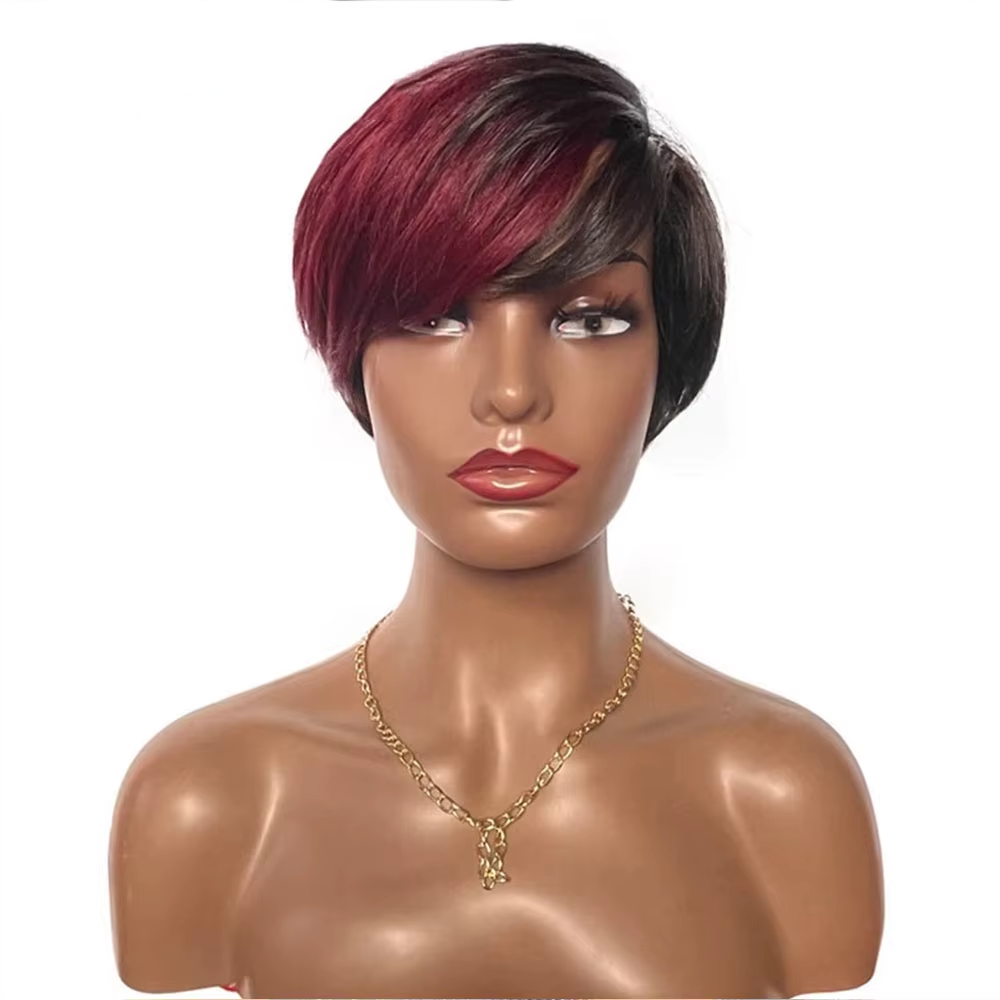Naturel noir 13 x 4 x 1 partie latérale dentelle bouclée courte Pixie Cut Bob pour les femmes noires