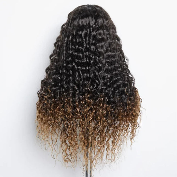 Lumiere Pre Plucked Highlight Brown Colored 13x4 Transparent Lace Frontal 180% Density Human Hair Wigs For Black Women HDZ