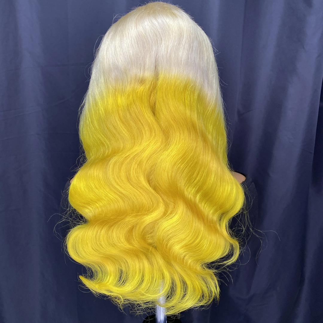 Blonde & Yellow Slight Body Wave Lace Front Wig 150%/180% Density