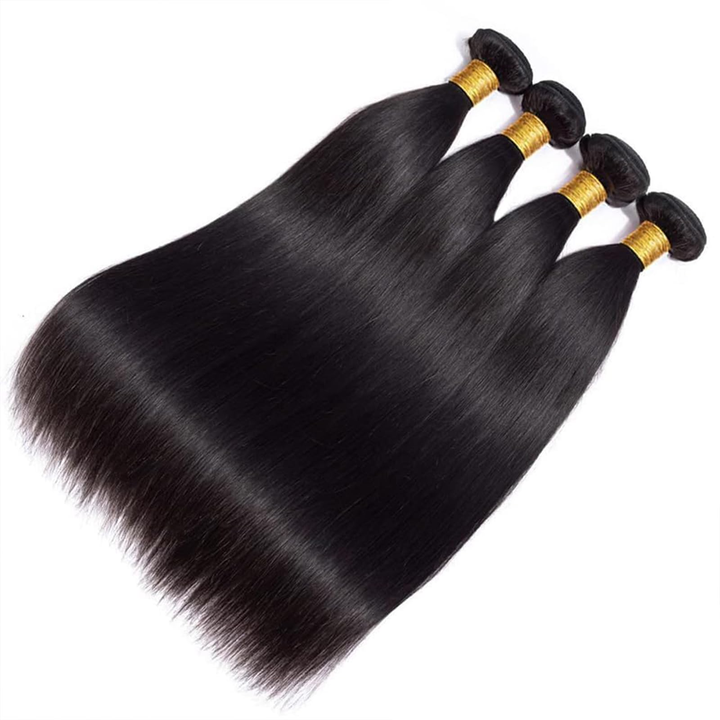 15A Straight 4 Bundles With 4X4 Lace Closure 100% Virgin Human Hair Extension