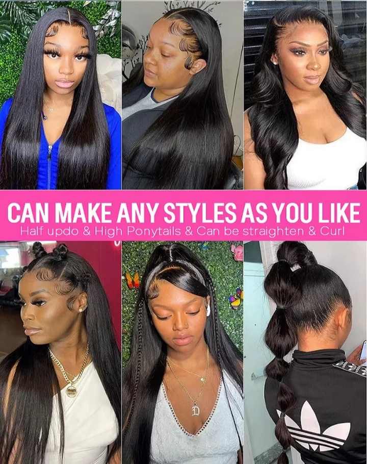 lumiere 15A Straight 4 Bundles With 13X4 Lace Frontal 100% virgin human hair