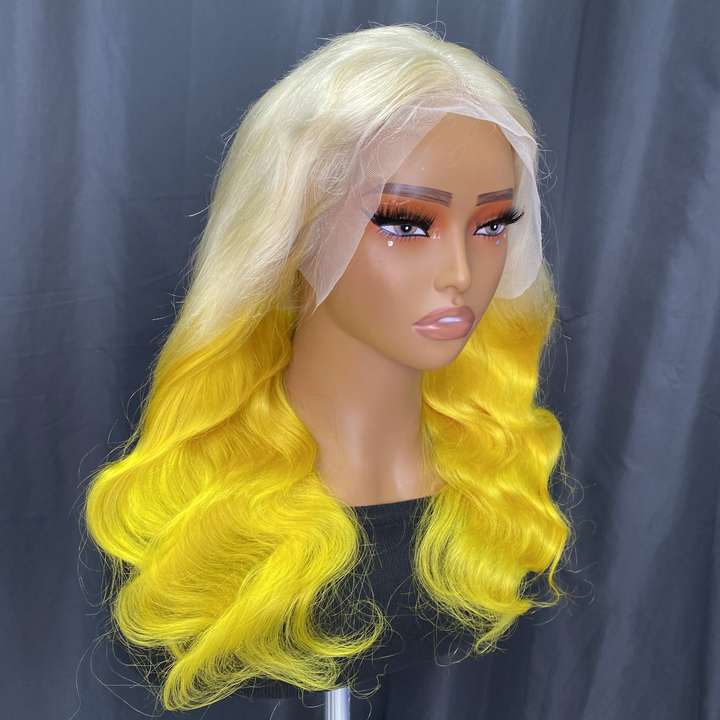 Blonde & Yellow Slight Body Wave Lace Front Wig 150%/180% Density