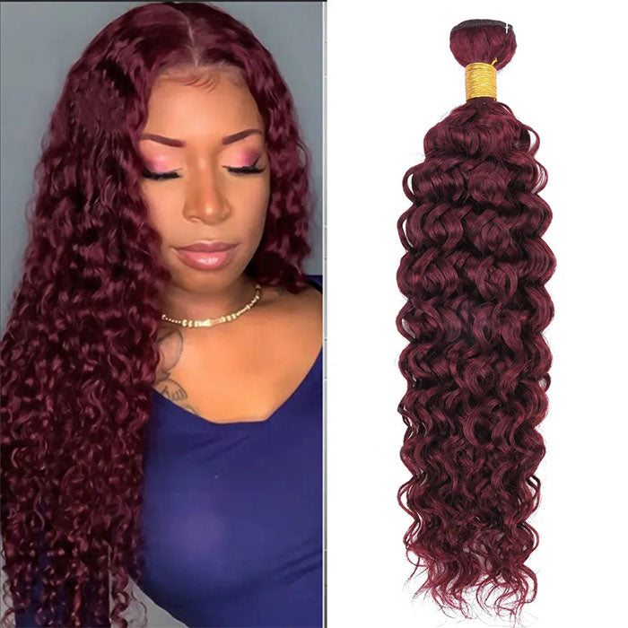 lumiere #99j Red Bundles Water Wave 4 Bundles human hair