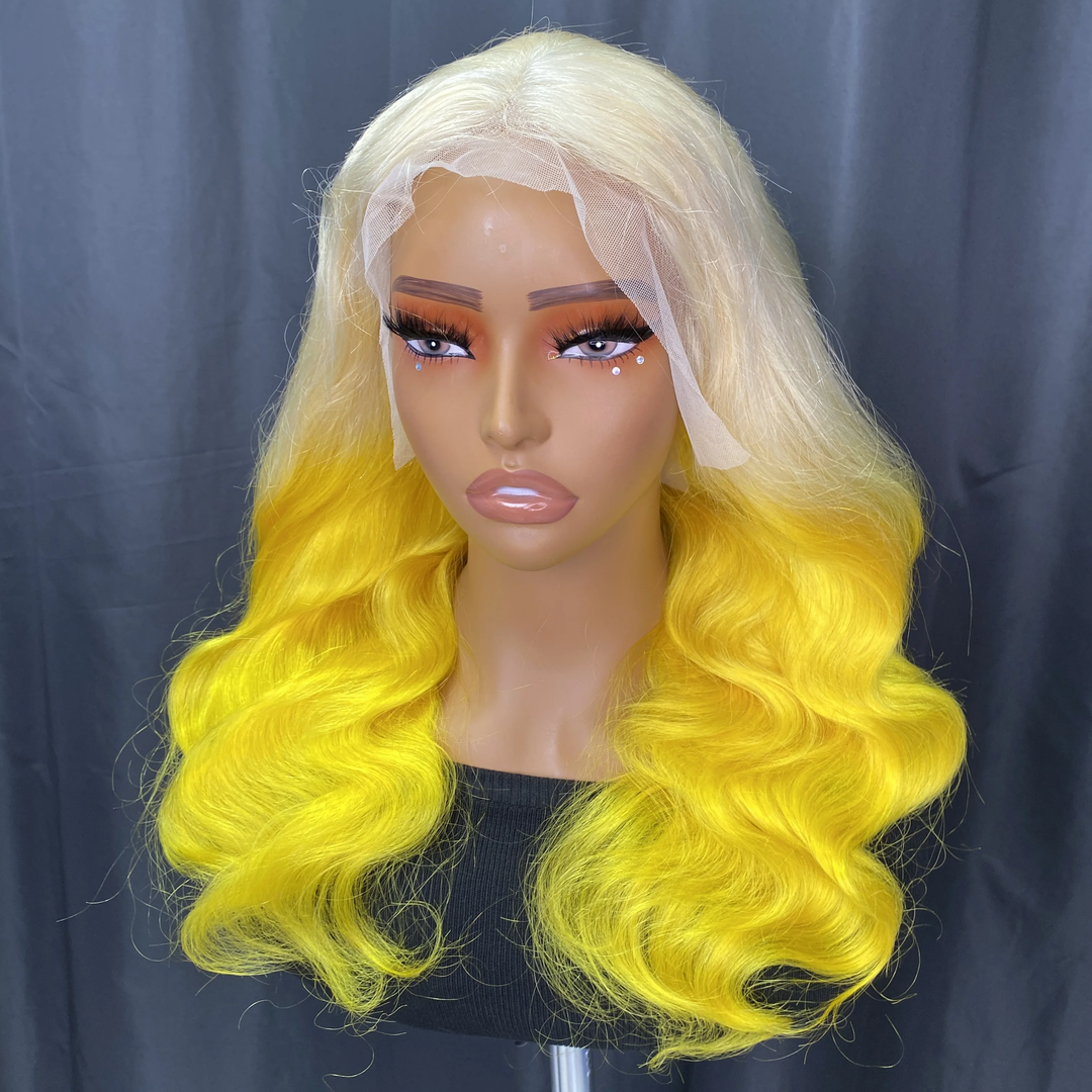 Blonde & Yellow Slight Body Wave Lace Front Wig 150%/180% Density
