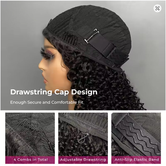 Perruque brésilienne de cheveux humains sans colle U Part Water Wave