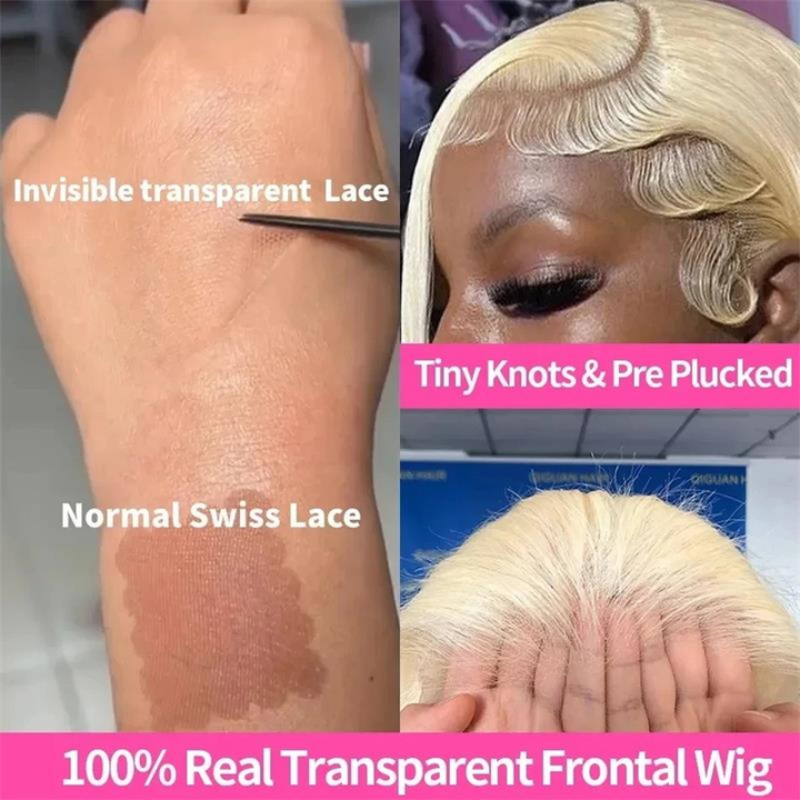 Ship In 24Hours-Lumiere #613 Blonde 13x4 HD Lace Straight 4x4 Lace Closure Human Hair Wigs (No Code Need)
