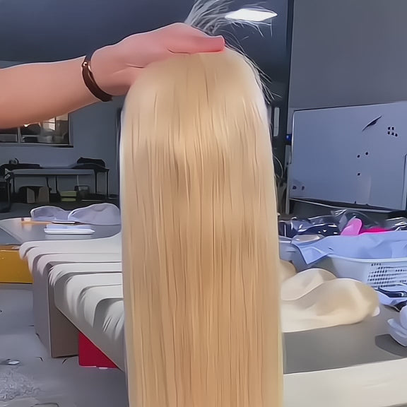 Ship In 24Hours-Lumiere #613 Blonde 13x4 HD Lace Straight 4x4 Lace Closure Human Hair Wigs (No Code Need)