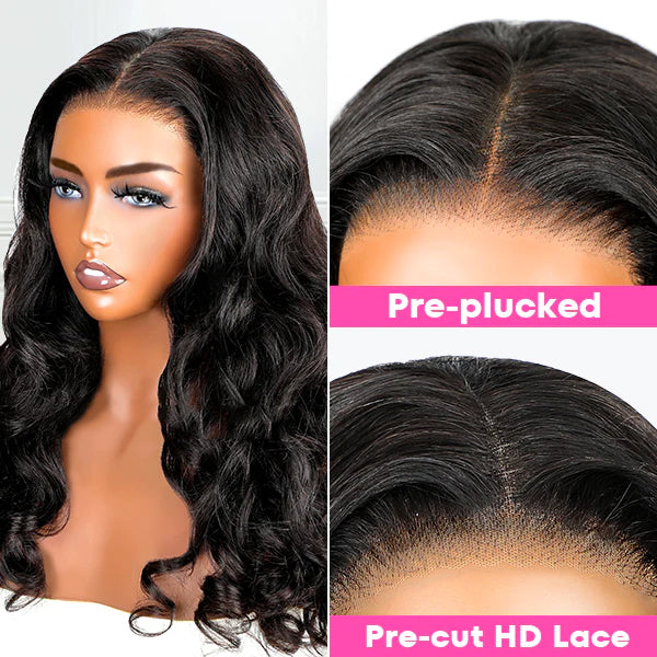 Lâche Deep Wave HD Transparnet Lace Frontal Perruques de Cheveux Humains pour les Femmes Noires