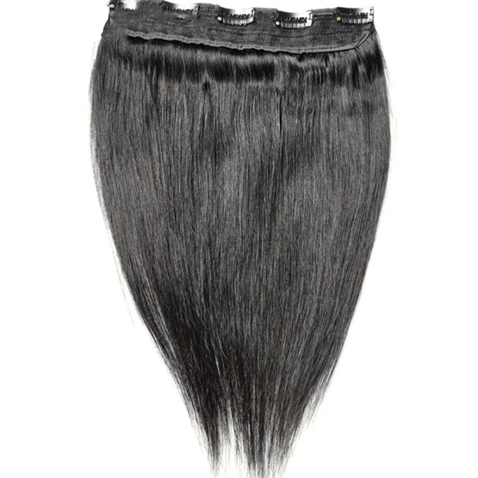 Straight Only One Piece 5 Clips In Hair Natural Black For Women