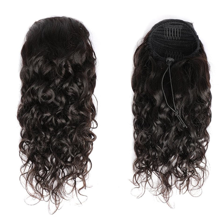 Ship In 24Hours-Lumiere Water Wave Drawstring Ponytail Human Hair Extension