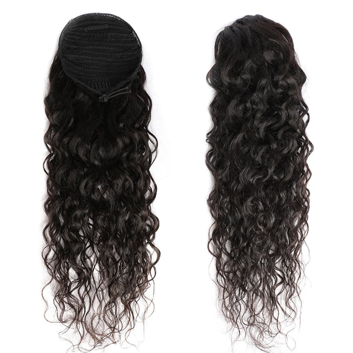 Ship In 24Hours-Lumiere Water Wave Drawstring Ponytail Human Hair Extension