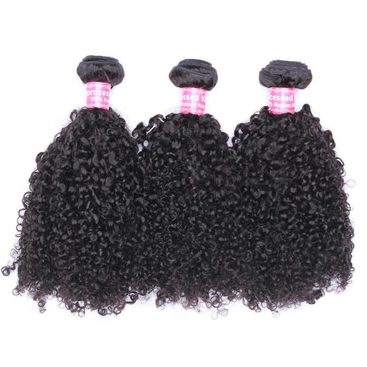 lumiere Hair Indian Afro Curly 4 Bundles Virgin Human Hair Extension