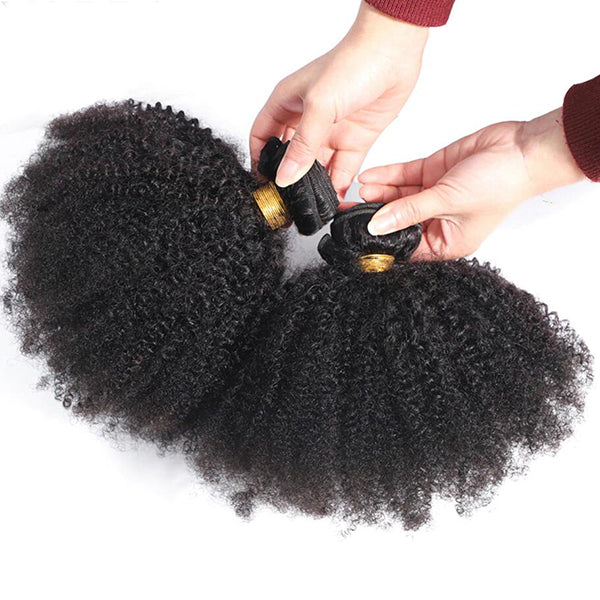 lumiere Brésilien Afro Curly 4 Bundles Extensions de Cheveux Humains Vierges 100% Cheveux Humains