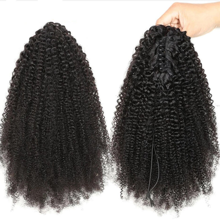 Ship In 24Hours-Lumiere Afro Curly Claw Ponytail Human Hair 100% Hair Extensions 8-22 Inches