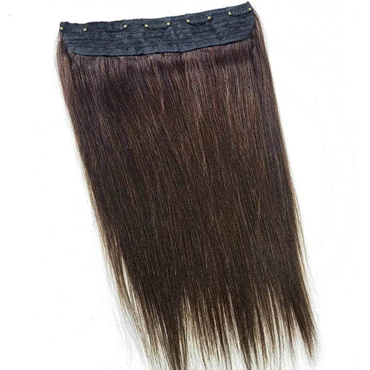 #4 Brun Lisse One Piece 5 Clips Extensions de Cheveux Naturels 100% Remy Hair