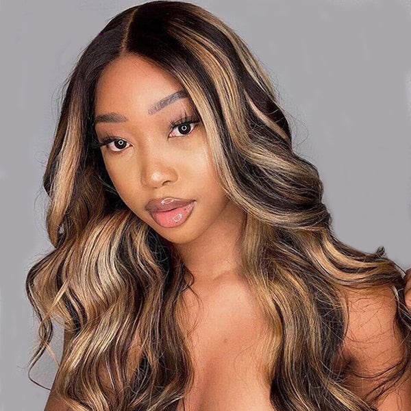 Highlight P4/30 Loose Wave 3 Bundles With 4X4 Transparent Lace Closure Brazilian Human Hair