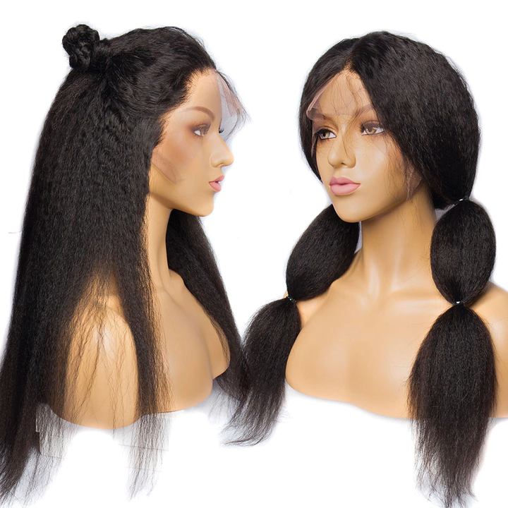 Lumiere Kinky Straight Lace Frontal Human Hair Wigs Pre-Plucked 150% Density - Lumiere hair
