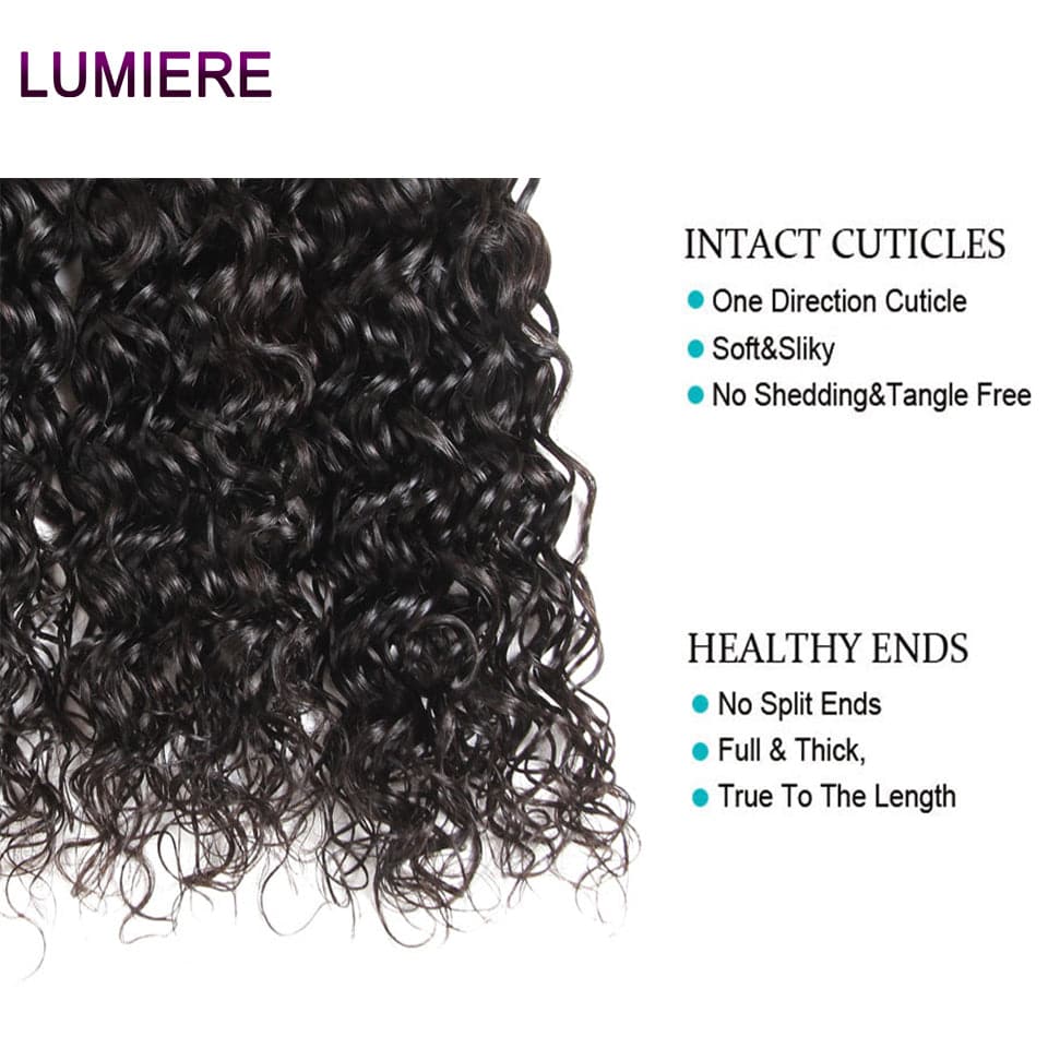 lumiere Peruvian Water Wave Virgin Hair 3 Bundles Human Hair Extension 8-40 inches - Lumiere hair