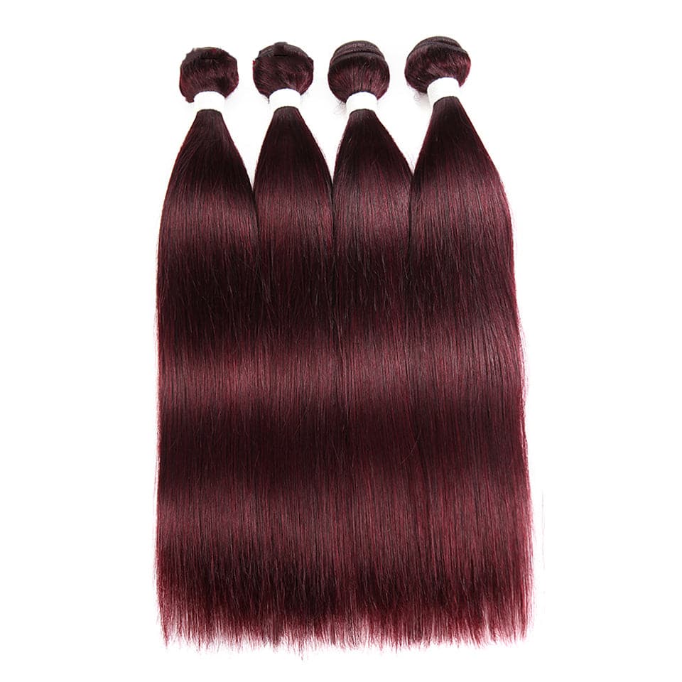 lumiere Red Bundles Color 99j Straight 4 Bundles 100% Virgin Human Hair Extension