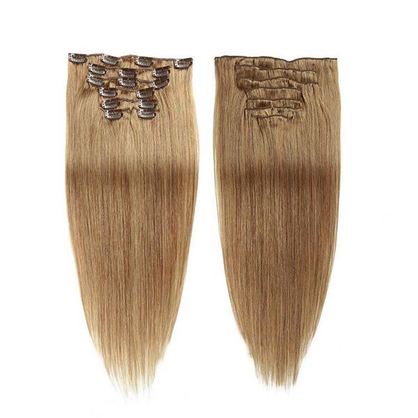 #10 Straight Hair Clip In Human Hair Extensions 7 Pieces/Set 120G